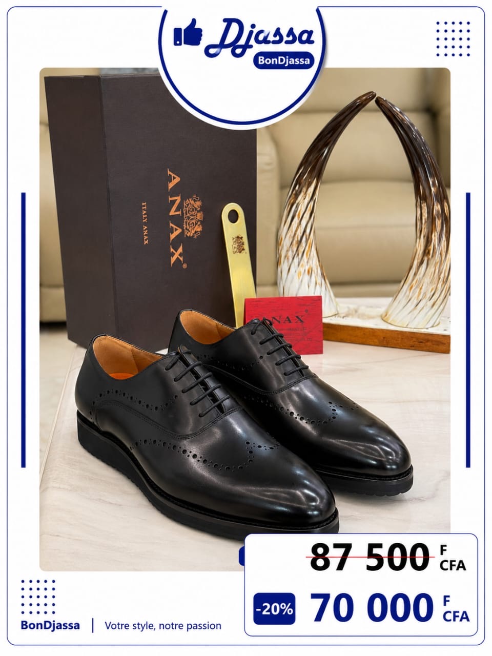 ANAX Lamarque italienne matière en cuir