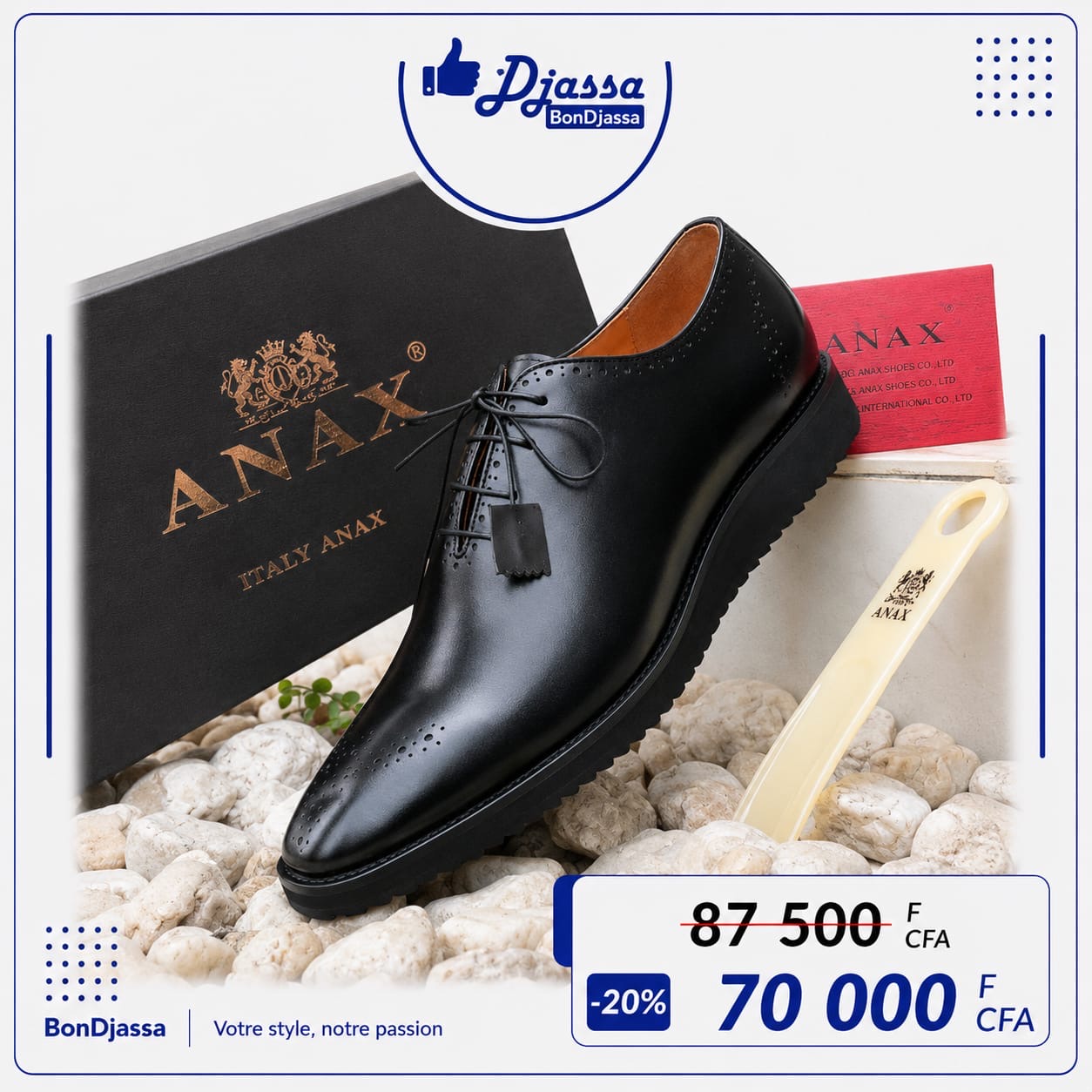 ANAX Lamarque italienne matière en cuir