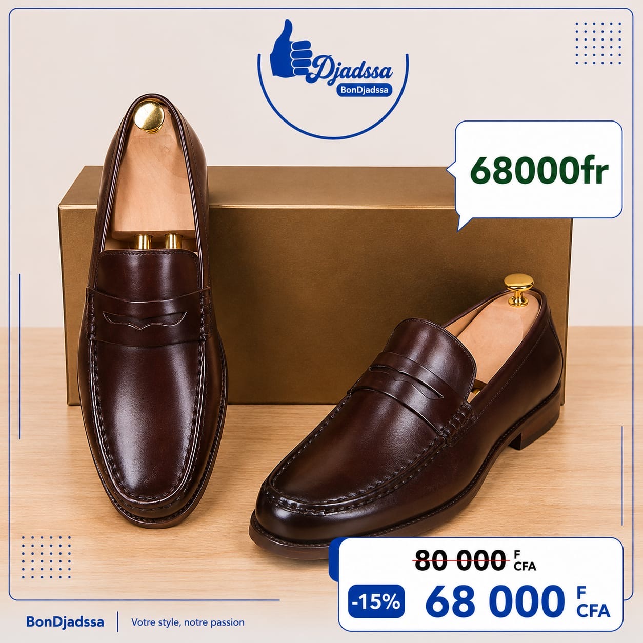Mocassin matière en cuir