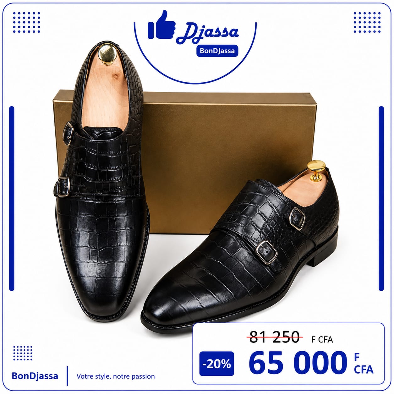 Soulier matière en cuir semelle gomme
