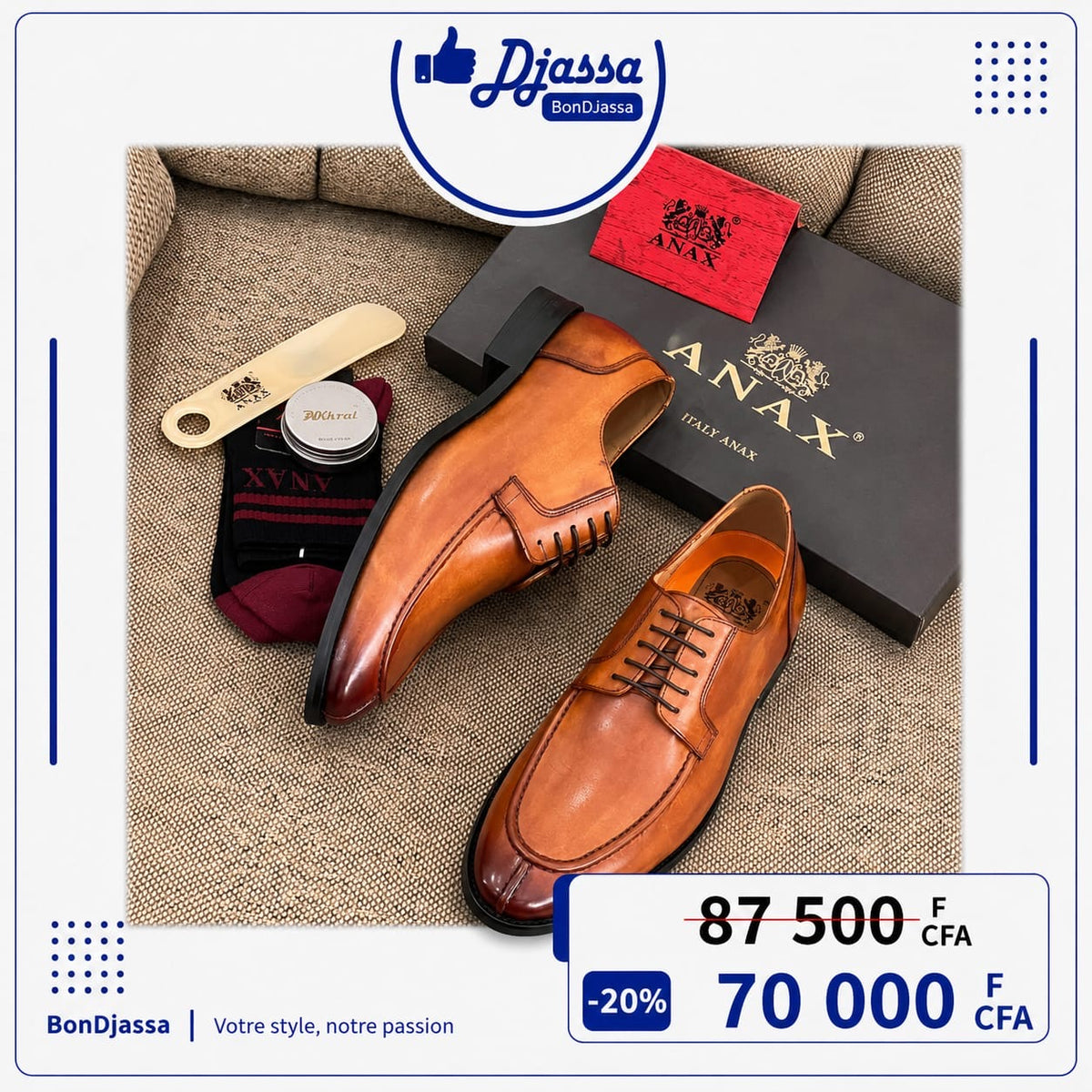 ANAX Lamarque italienne matière en cuir