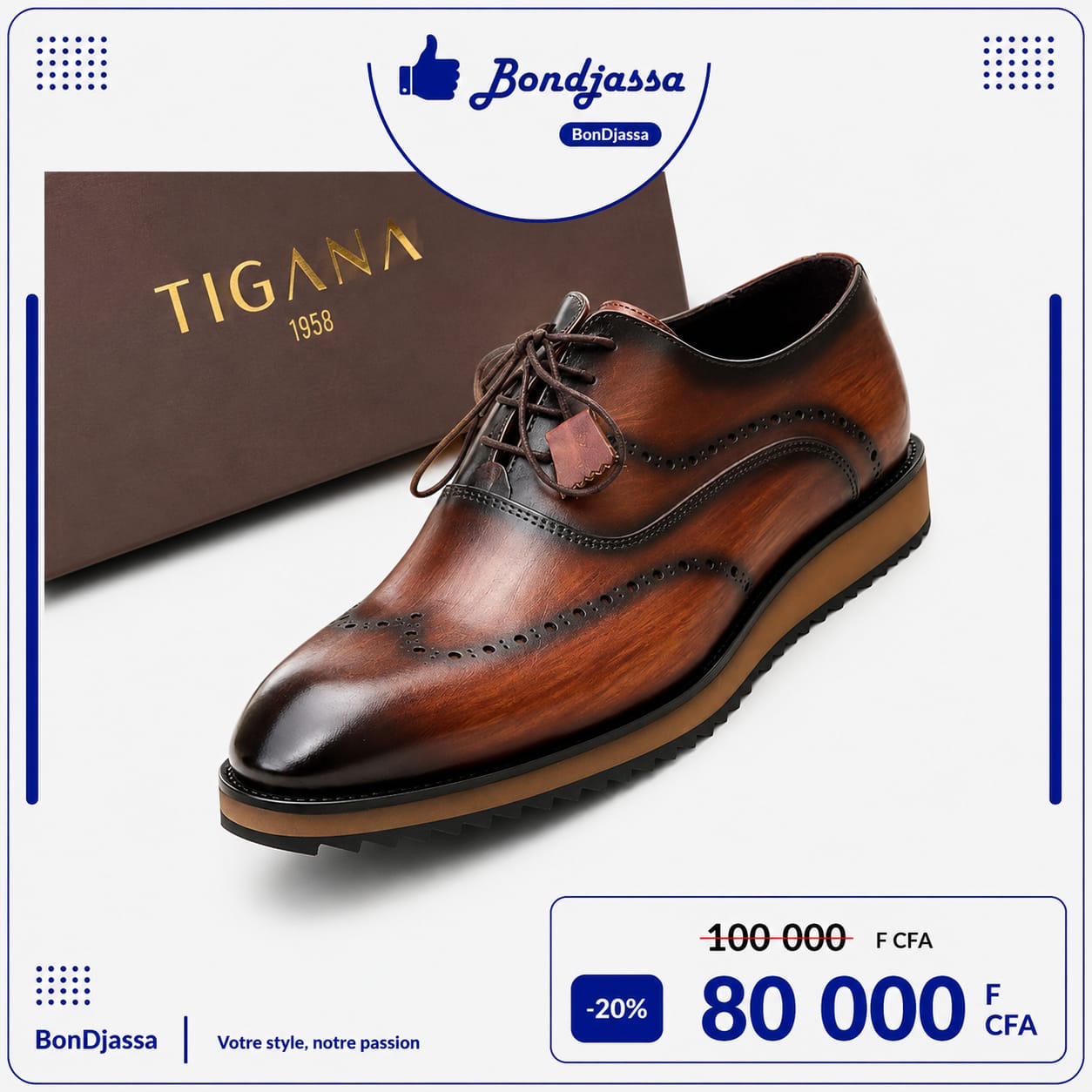 TIGANA Lamarque italienne matière en semelle gomme