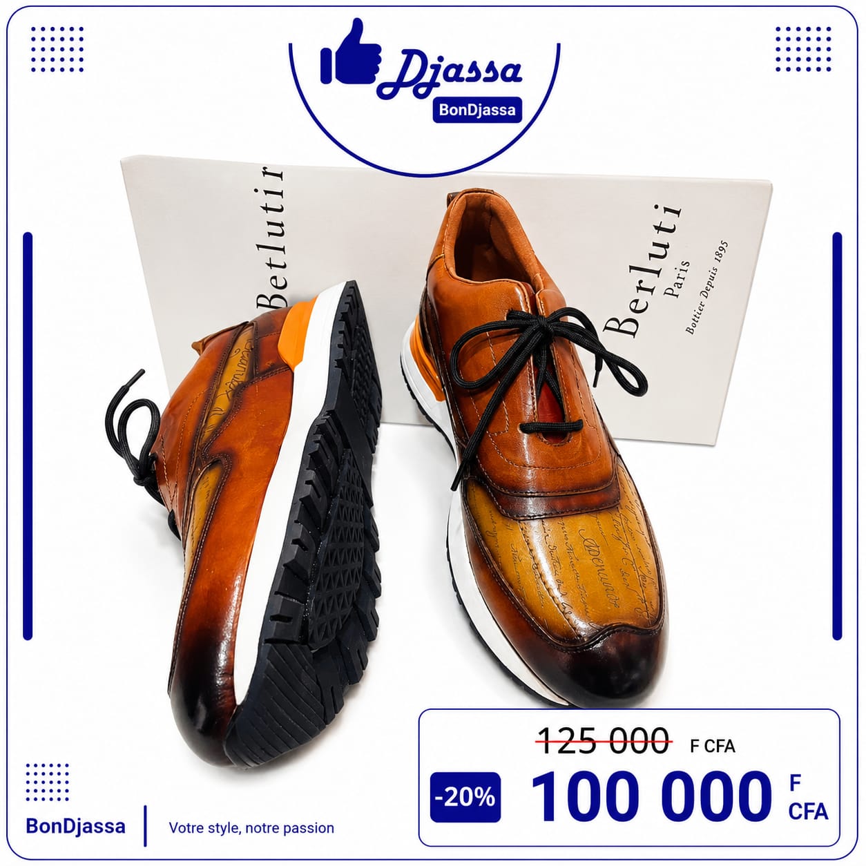 Soulier matière en cuir semelle gomme