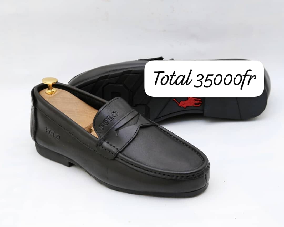 Mocassin cuir noir classique