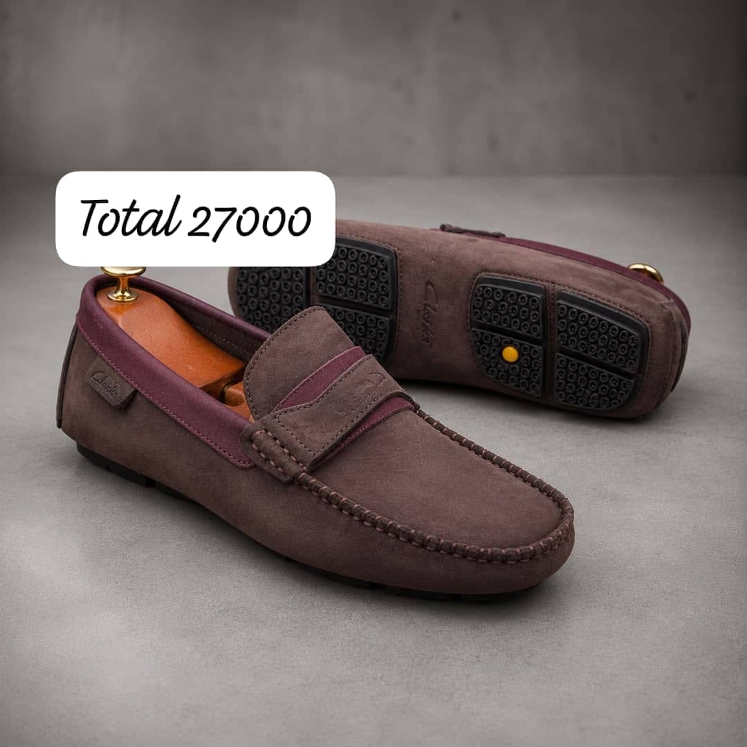 Mocassin daim marron bordeaux bride