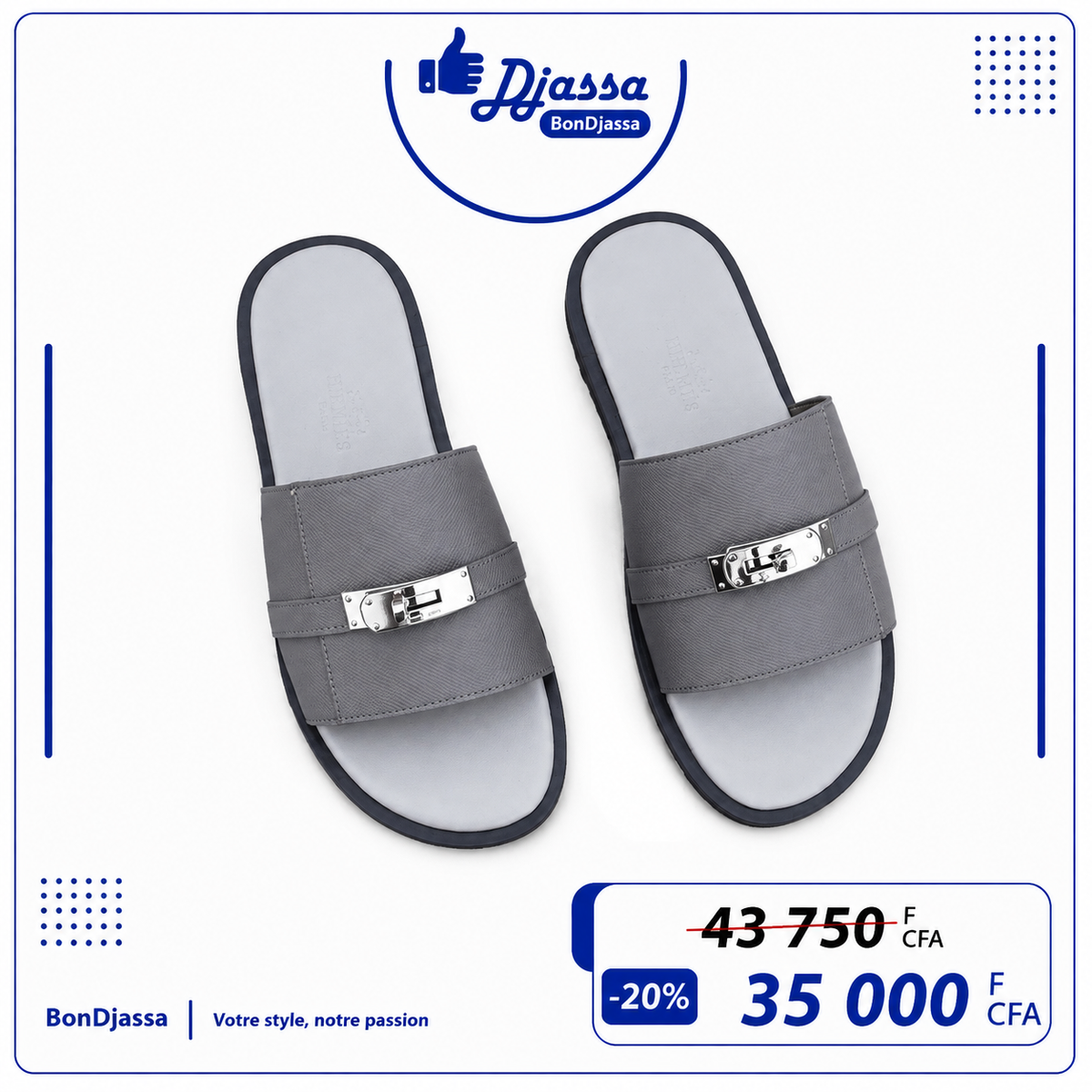 Sandale cuir glamour