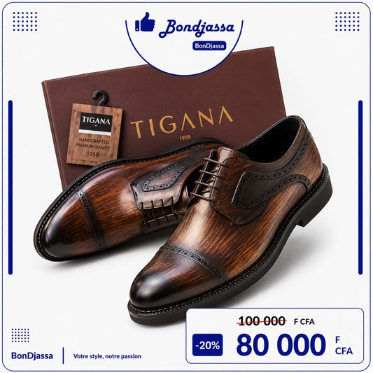 TIGANA Lamarque italienne matière en cuir semelle gomme