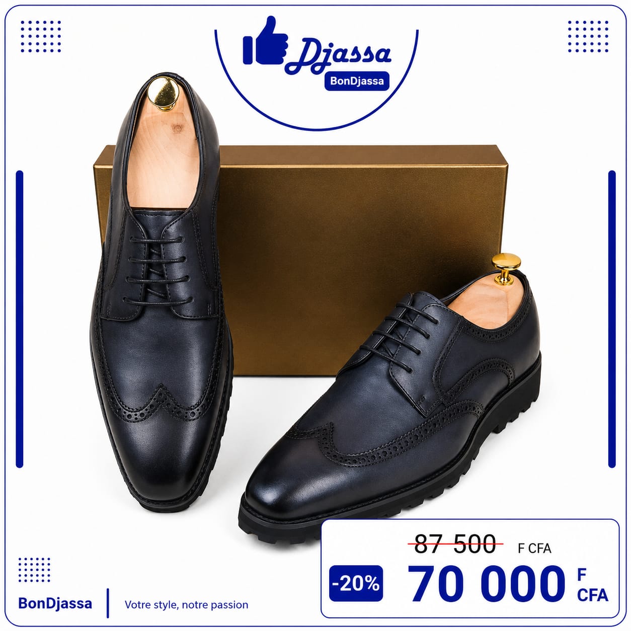 Soulier matière en cuir semelle gomme