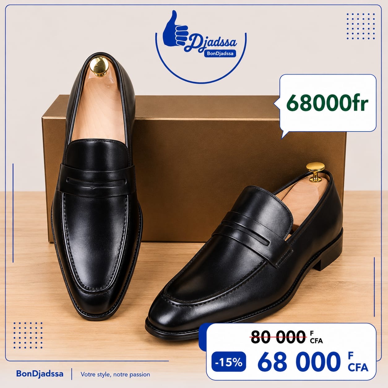 Mocassin matière en cuir