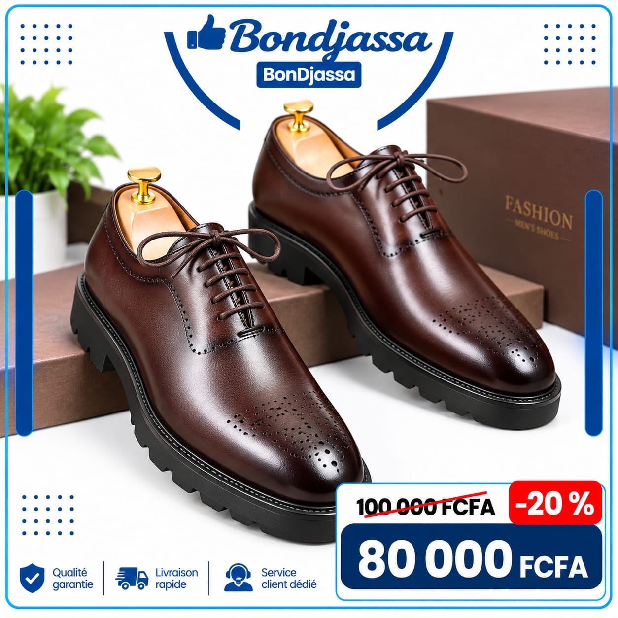 Soulier matière en cuir semelle gomme