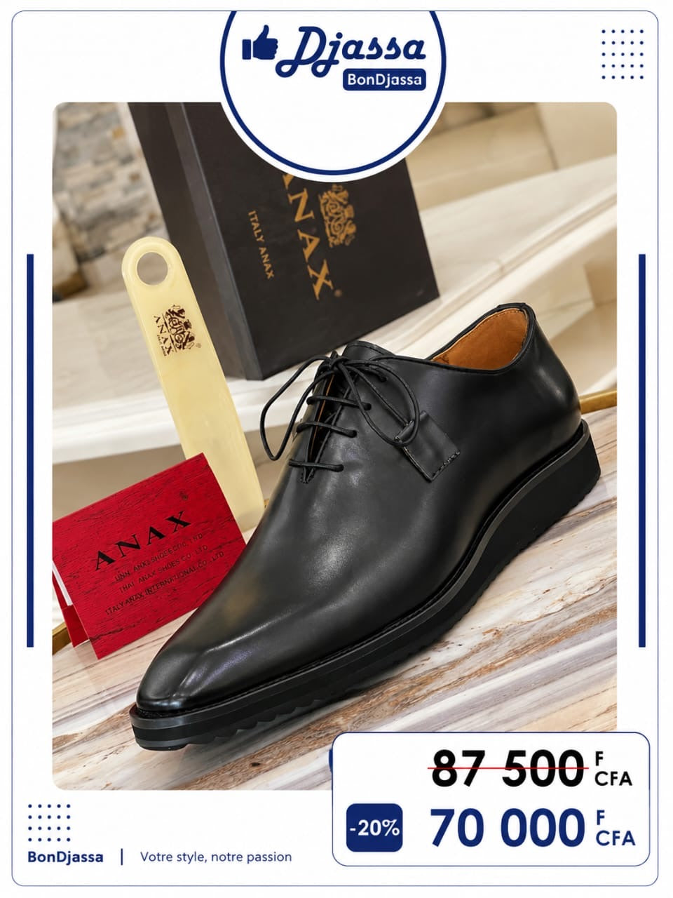 ANAX Lamarque italienne matière en cuir