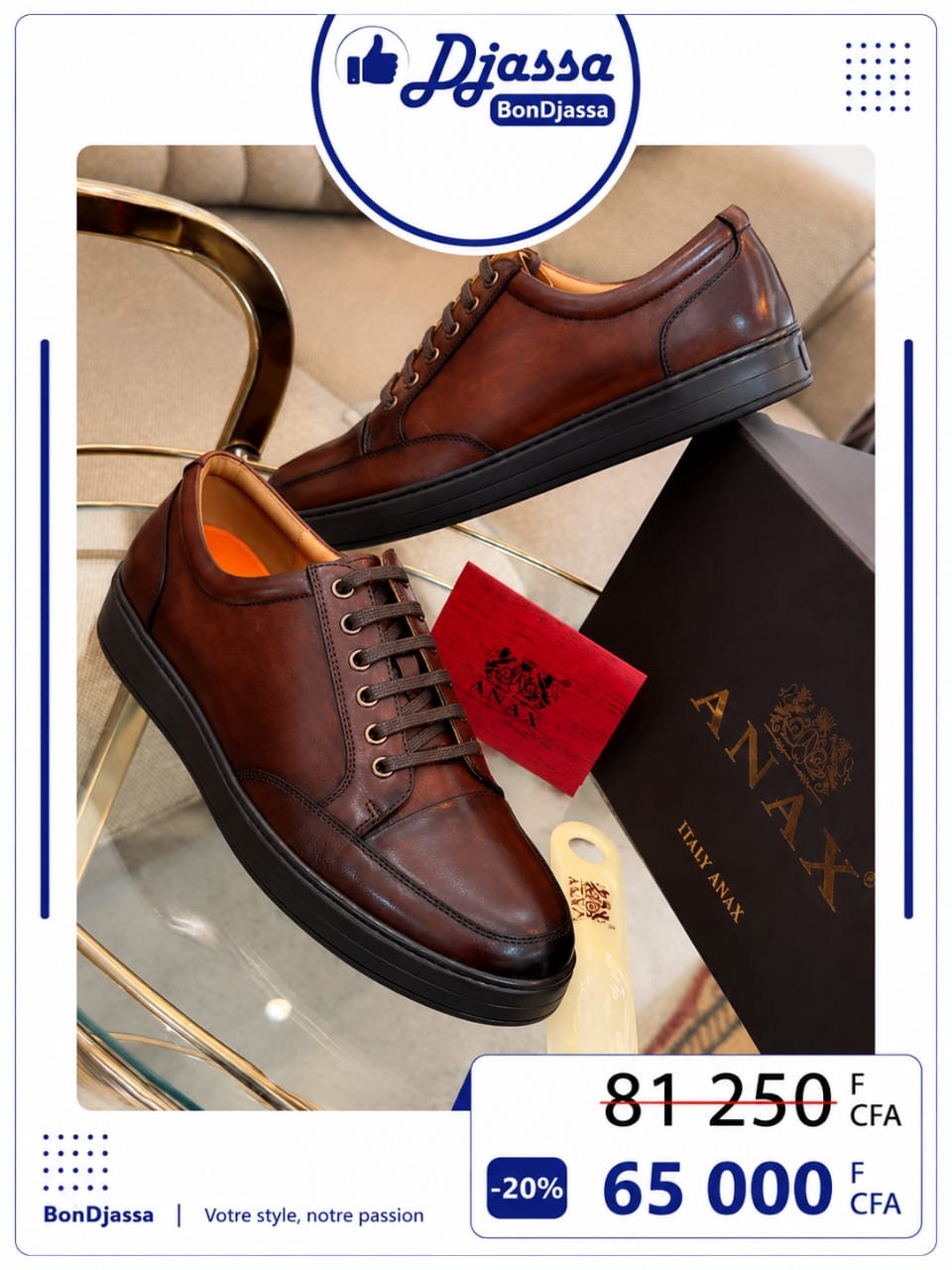 ANAX Lamarque italienne matière en cuir