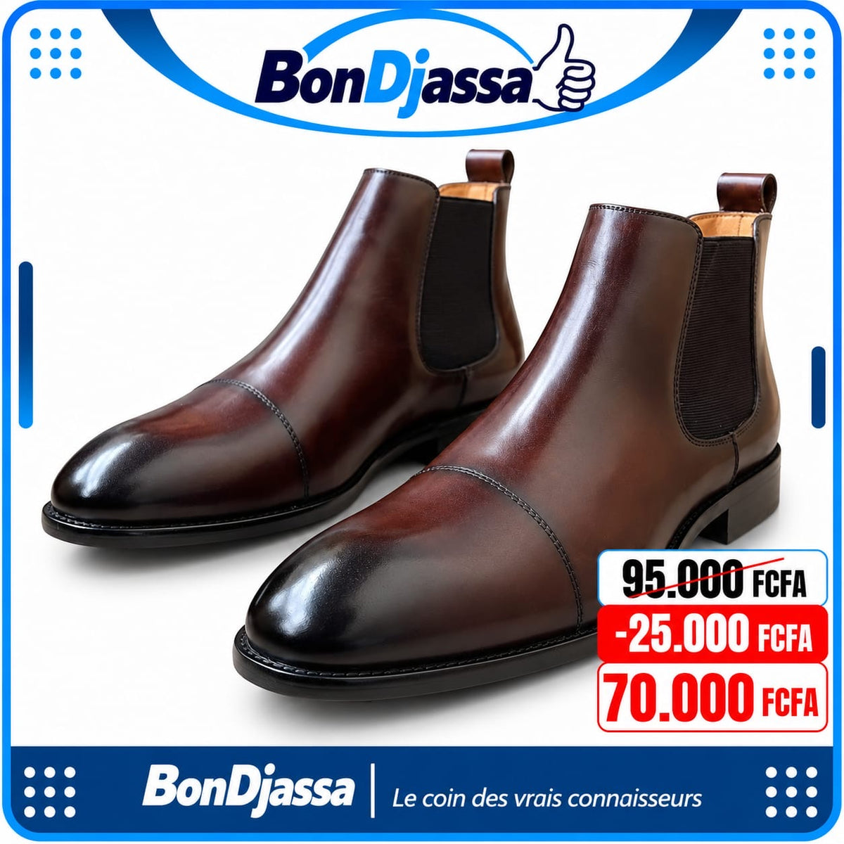 Botte matière en cuir