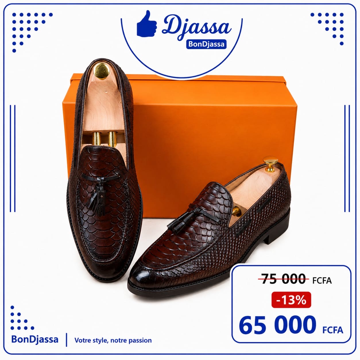Mocassin matière en cuir