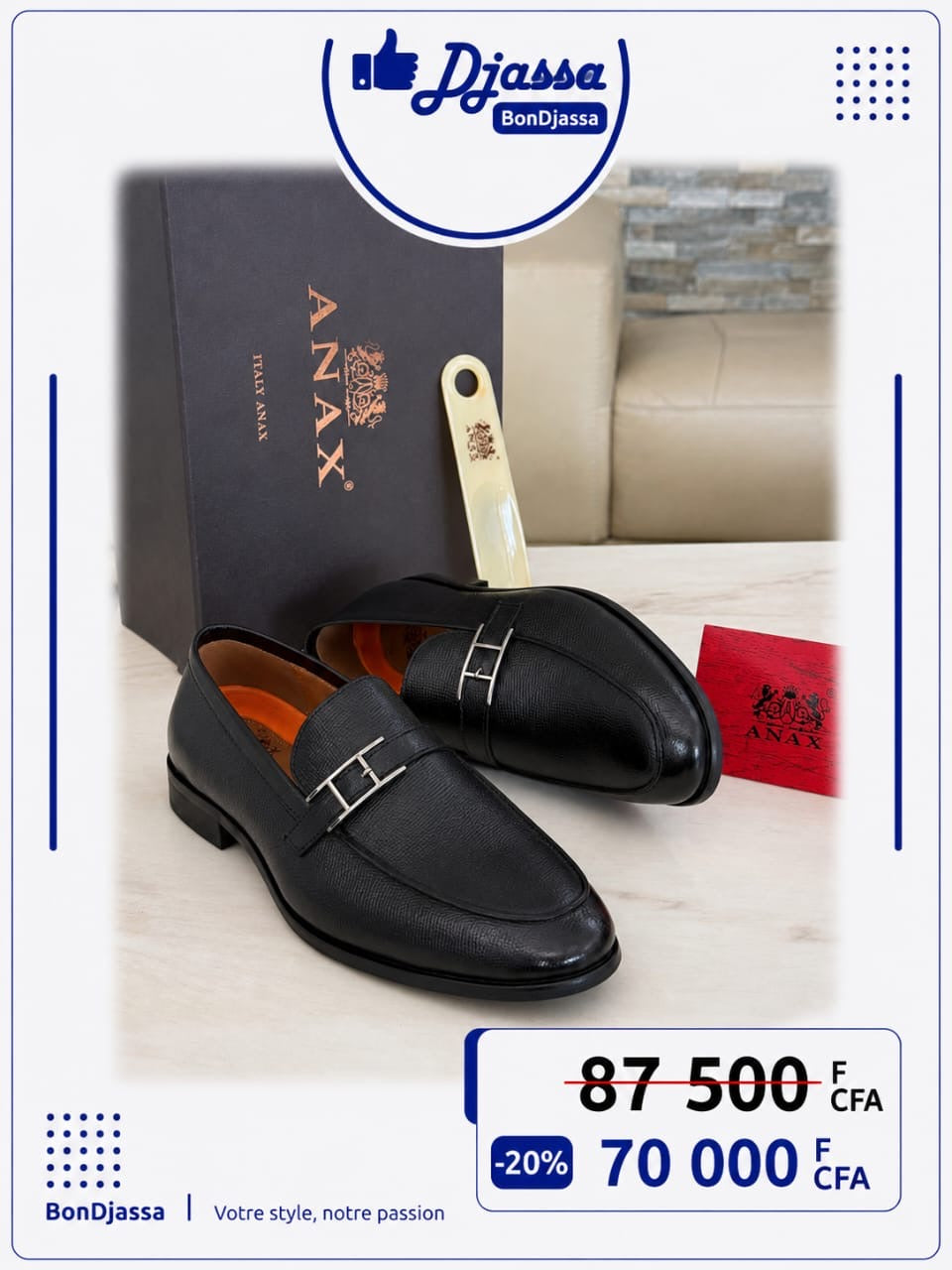 ANAX Lamarque italienne matière en cuir