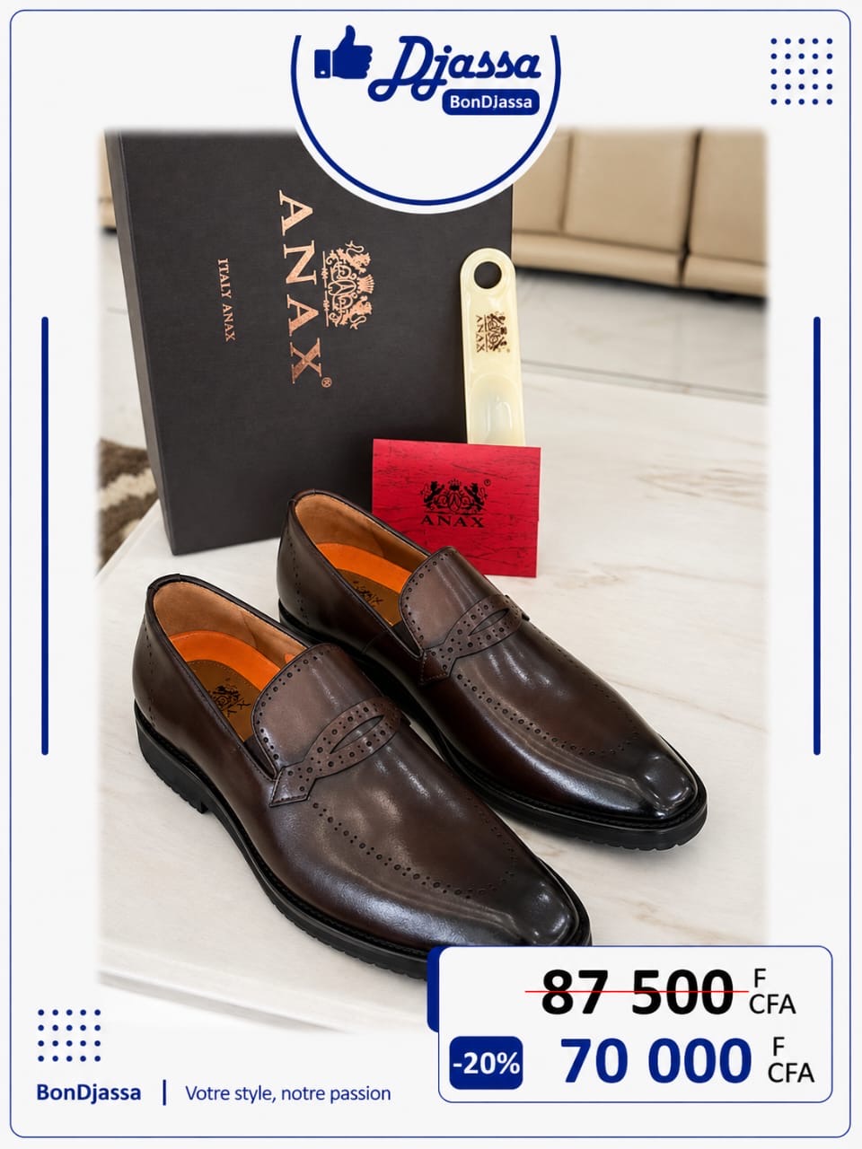 ANAX Lamarque italienne matière en cuir