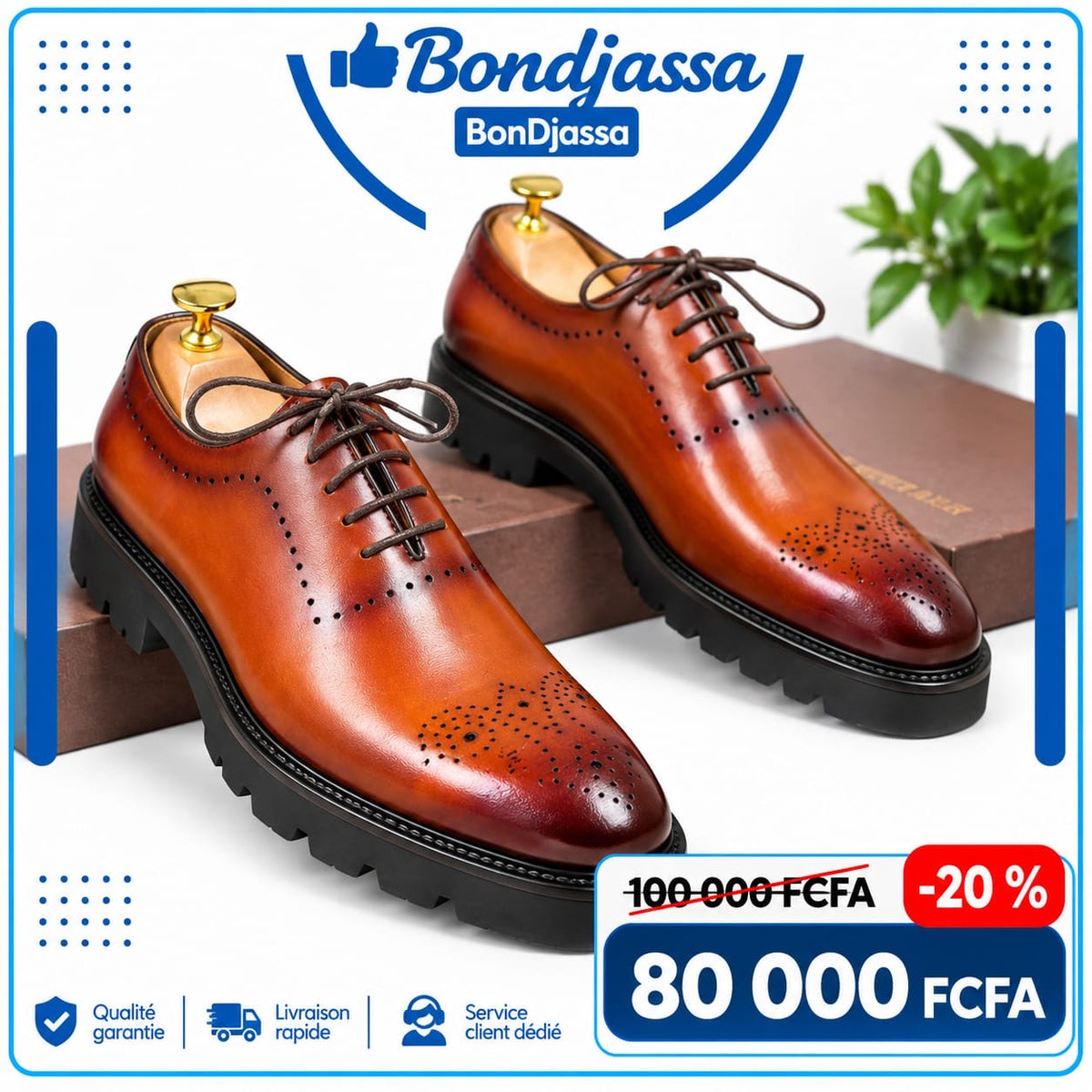 Soulier matière en cuir semelles gomme