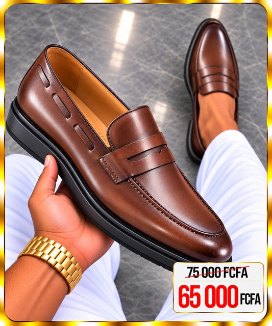Mocassin matière en cuir