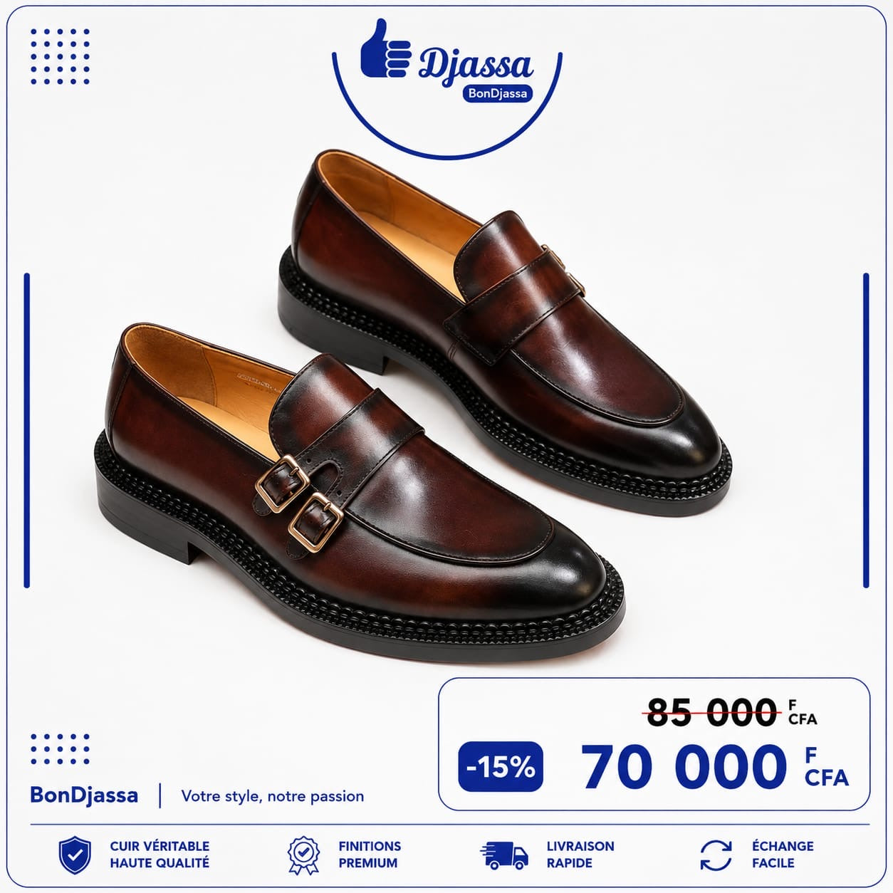 Mocassin deux boucles