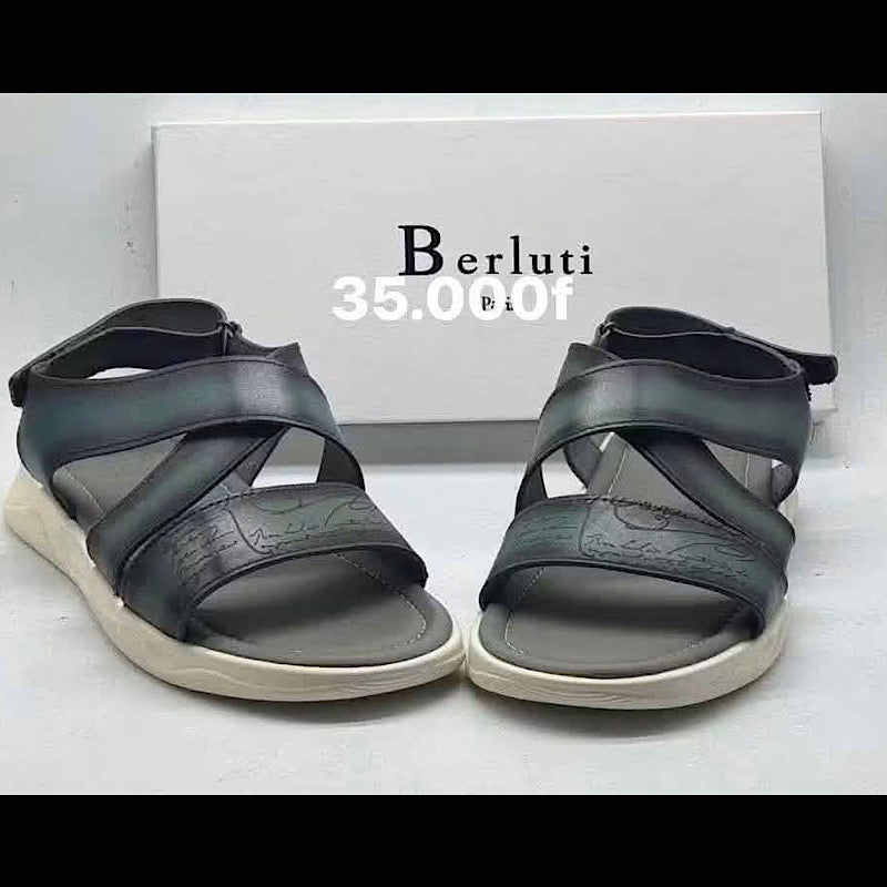 B£RLUTI matière cuir semelle gomme