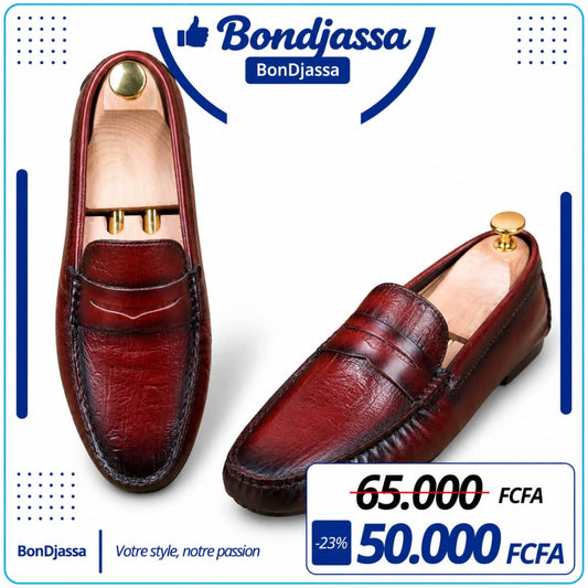 Mocassin matière en cuir