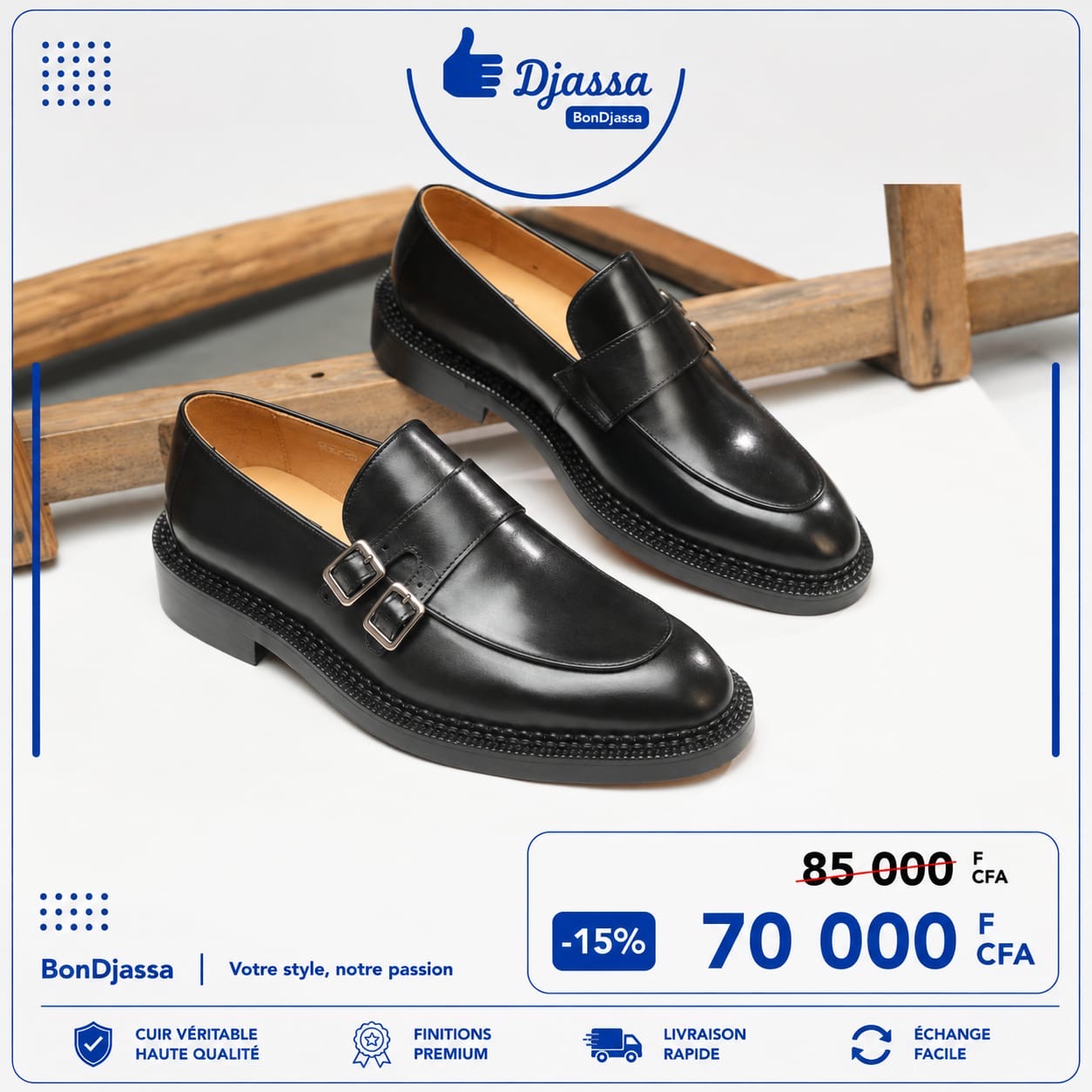 Mocassin deux boucles