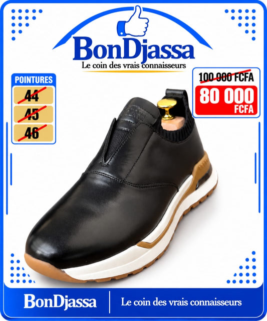 Sneakers matière en cuir