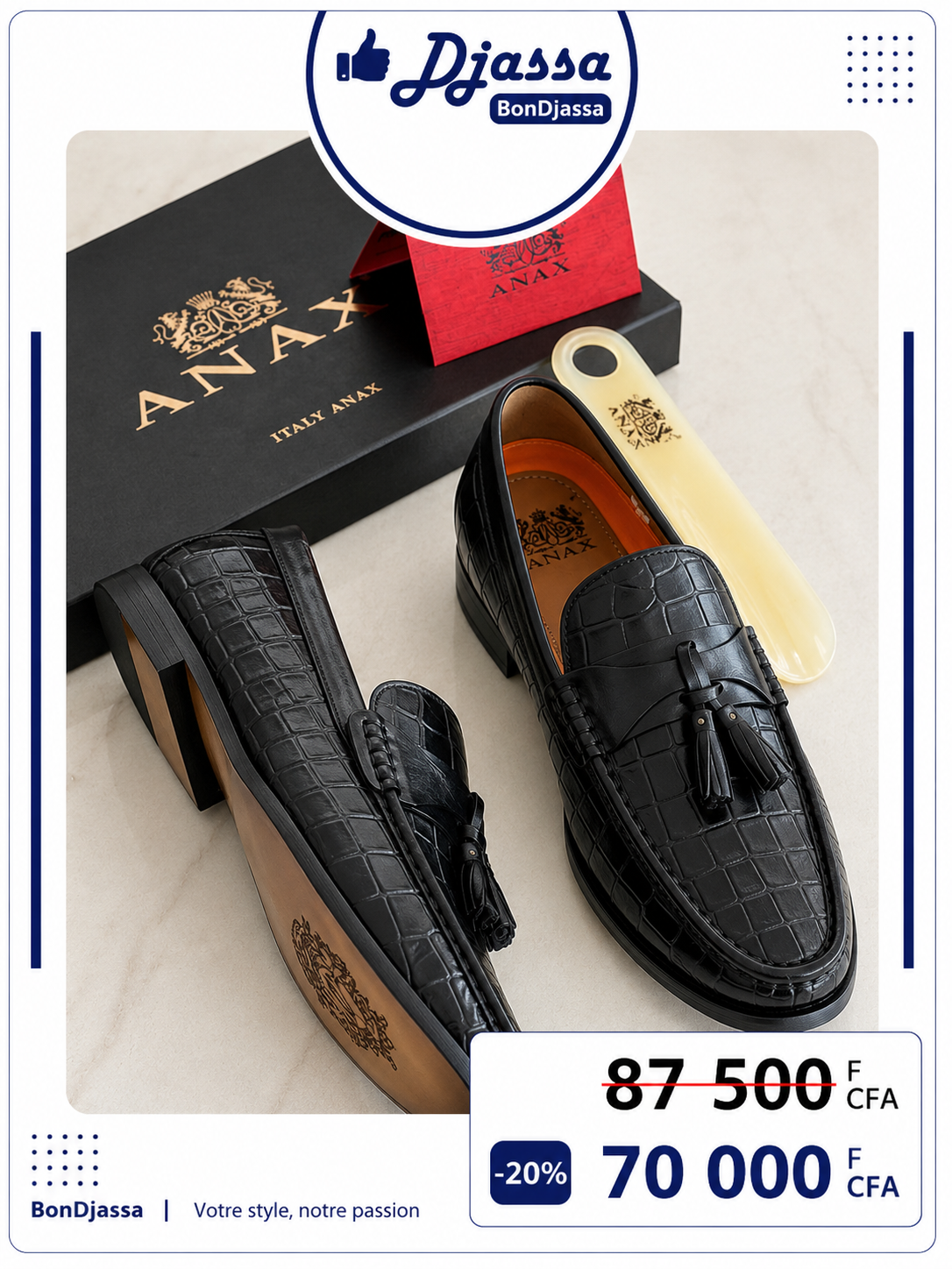 ANAX MOCASSINS LAMARQUE Italienne MATIÈRE CUIR