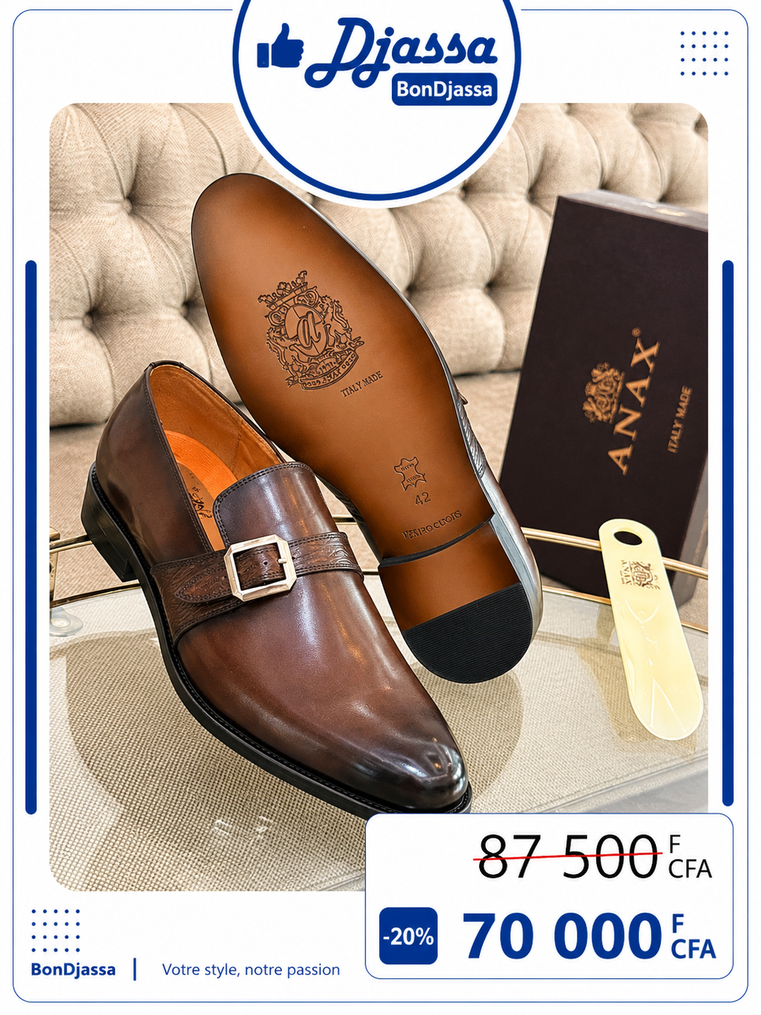 ANAX LAMARQUE Italienne MATIÈRE CUIR