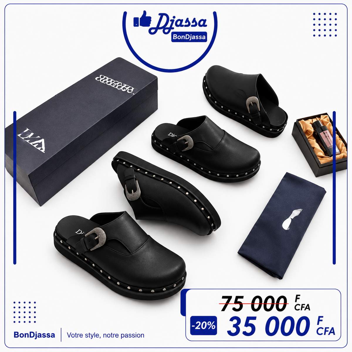Sandales en babouche selleme gomme