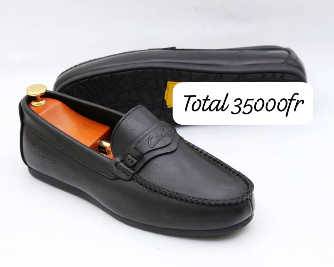 Mocassin cuir noir bride